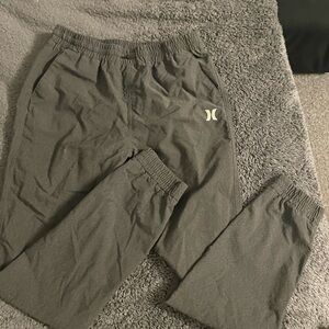 Hurley Gray Elastic Waist Jogger Pants with Logo